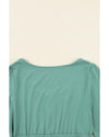 Green Button Up High Waist Long Sleeve Dress - M