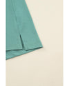 Green Button Up High Waist Long Sleeve Dress - M