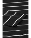 Black Striped Casual Slit Long Dress - S