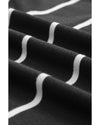 Black Striped Casual Slit Long Dress - S