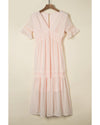 Swiss Dot Lace Trim Maxi Dress - 2XL
