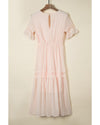 Swiss Dot Lace Trim Maxi Dress - 2XL