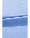 Sky Blue Textured V Neck Flutter Sleeve Ruffled Maxi Dress - M