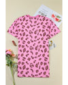 Pink Leopard Mineral Wash Side Pocket Shift Mini Dress - M