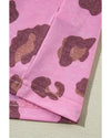 Pink Leopard Mineral Wash Side Pocket Shift Mini Dress - S