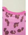 Pink Leopard Mineral Wash Side Pocket Shift Mini Dress - S