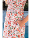 White Boho Floral Smocked Ruffled Maxi Dress - XL