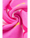 Rose Floral Print Square Neck Empire Waist Flowy Dress - M