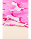 Rose Floral Print Square Neck Empire Waist Flowy Dress - XL