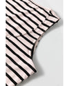 White Striped Print Sleeveless Buttoned Maxi Dress - M