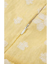 Yellow Boho Flower Jacquard Puff Sleeve Square Neck Mini Dress - XL