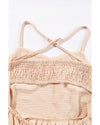 Oatmeal Crossover Backless Bodice Tiered Maxi Dress - M