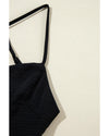 Black Crossover Backless Bodice Tiered Maxi Dress - L