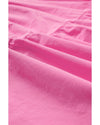 Strawberry Pink Asymmetric Puff Sleeve Smocked Bodice Tiered Midi Dress - XL