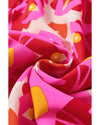 Strawberry Pink Geo Print V-neck Maxi Dress - M