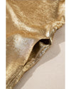 Gold Metallic Luster Crewneck Mini T-Shirt Dress - XL
