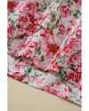 Pink Floral Lace Tied Strap Empire Waist Maxi Dress - XL