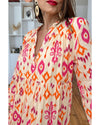 Orange Western Abstract Geometric Printed Maxi Dress - M