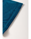 Prussian Blue Velvet Short Sleeve Shirred Waist Tiered Maxi Dress - M