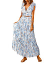 Azura Exchange Floral Ruffled Crop Top and Maxi Skirt Set - XL
