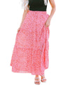Azura Exchange Leopard Print Frilled Drawstring Maxi Skirt - XL