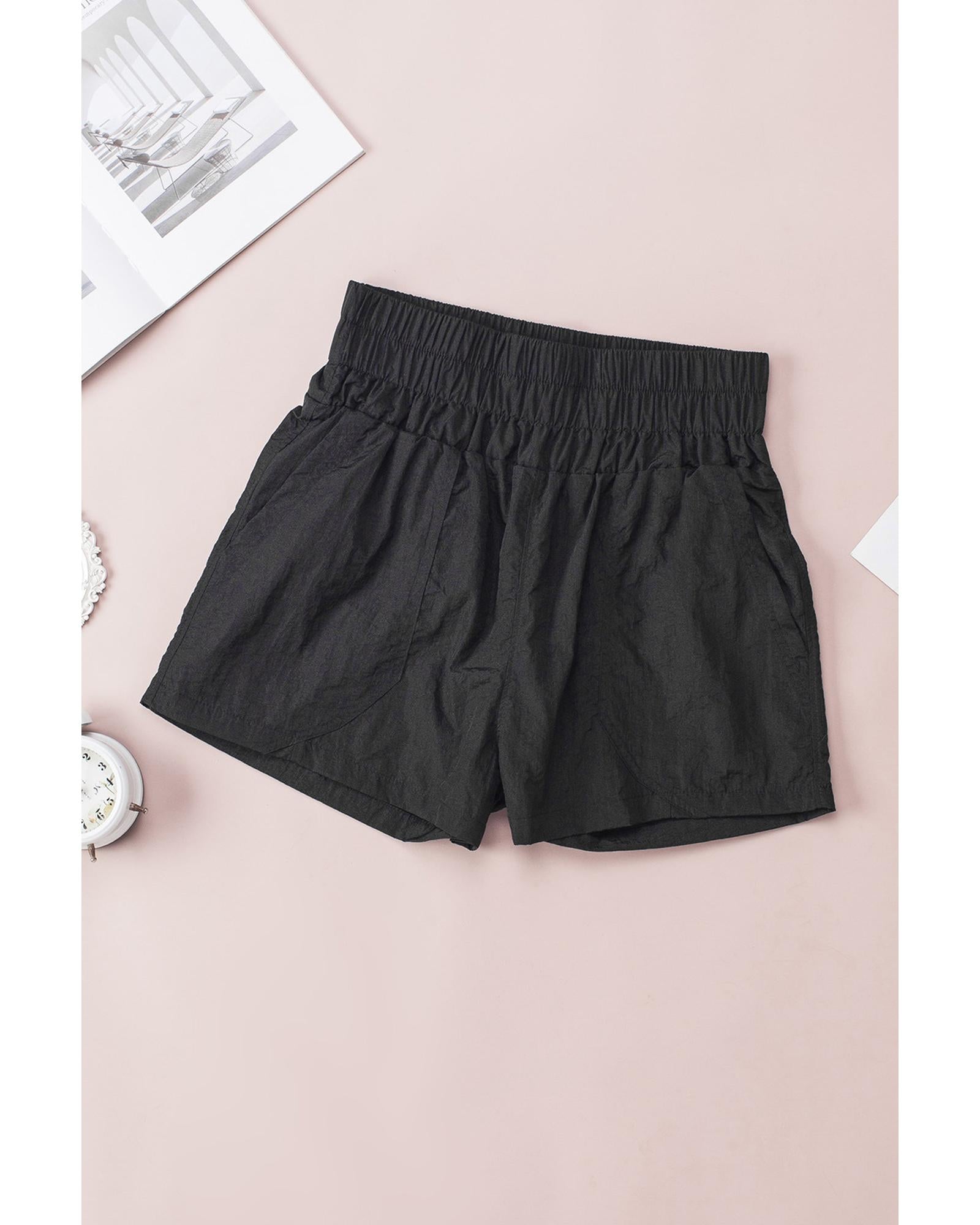 Azura Exchange Elastic High Waist Side Pockets Shorts - L