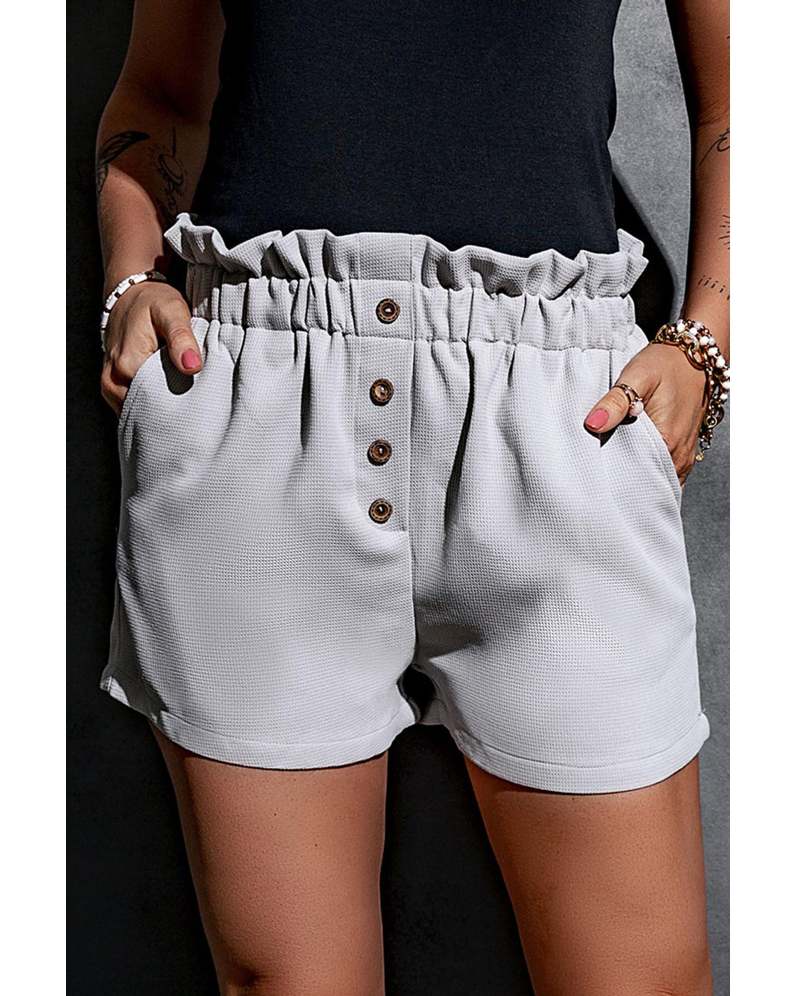 Azura Exchange Linen Mix Paper Bag Shorts - S