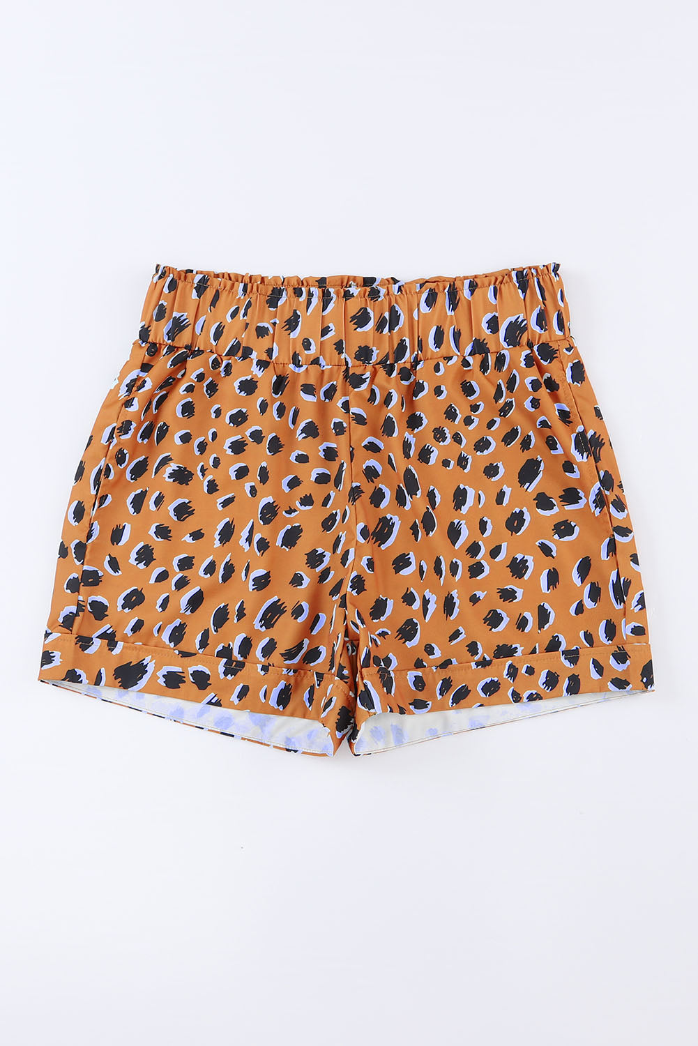 Azura Exchange Ruffle Leopard Print Elastic Waist Shorts - S