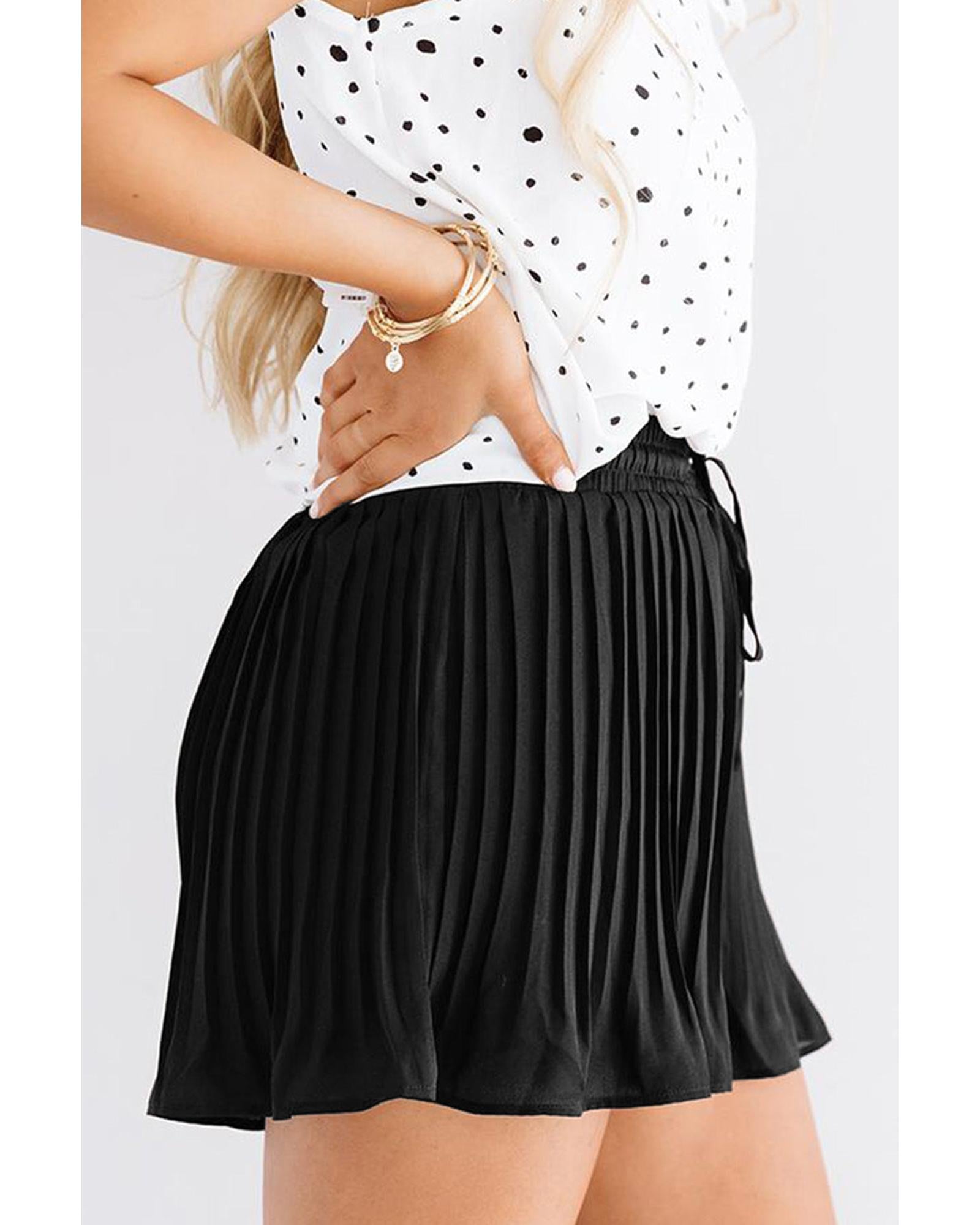 Azura Exchange Pleated Drawstring Waist Shorts - L