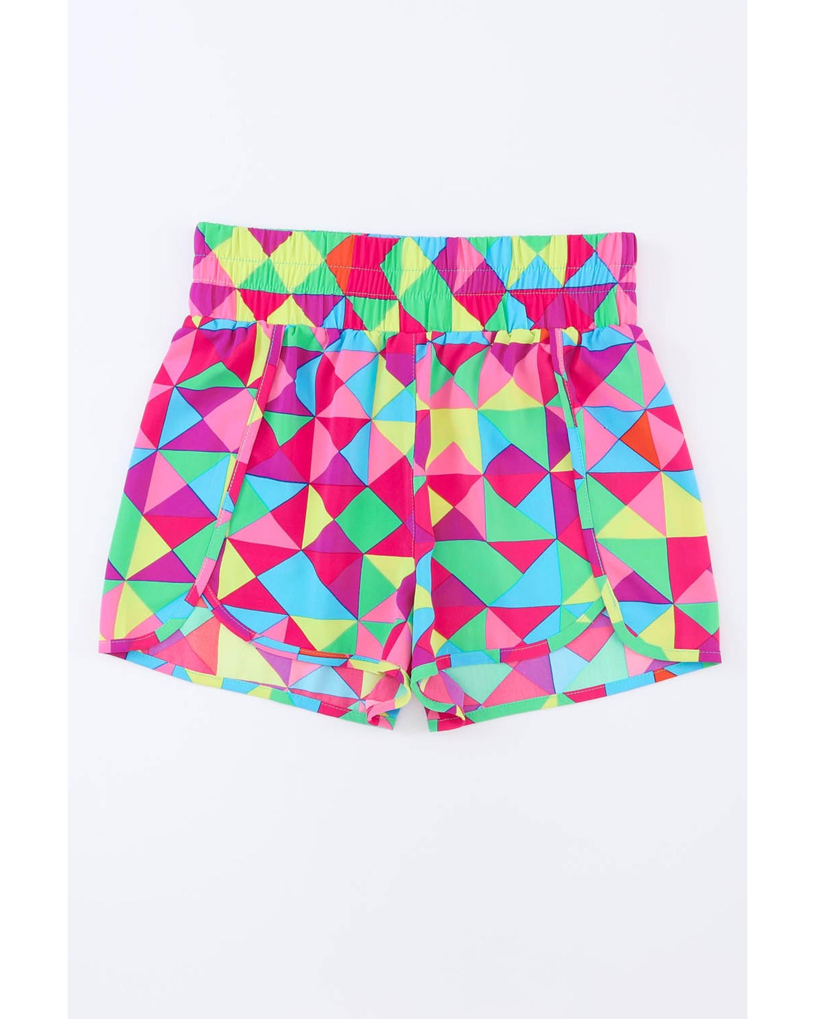 Azura Exchange Geometric High Waisted Athletic Shorts - XL