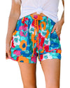 Azura Exchange Floral Print Drawstring Waist Casual Shorts - L