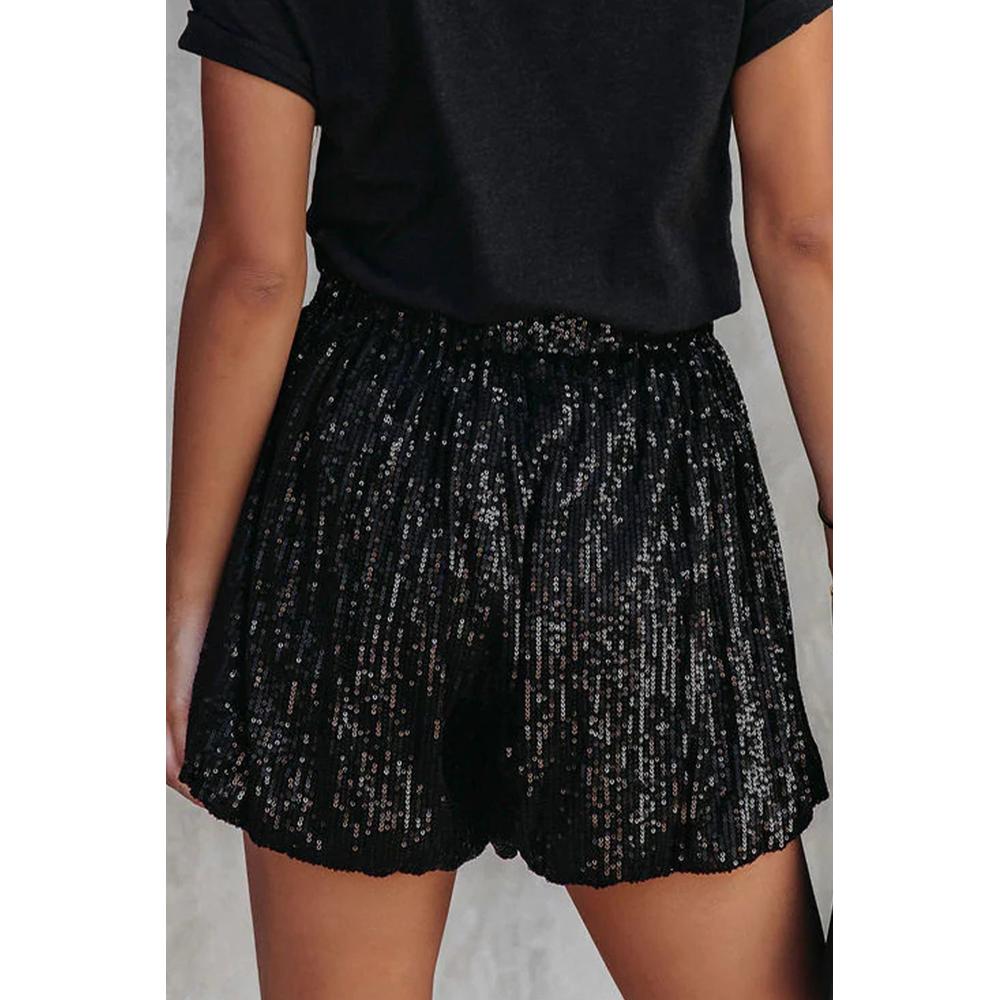 Azura Exchange Sequin High Waist Casual Shorts - L