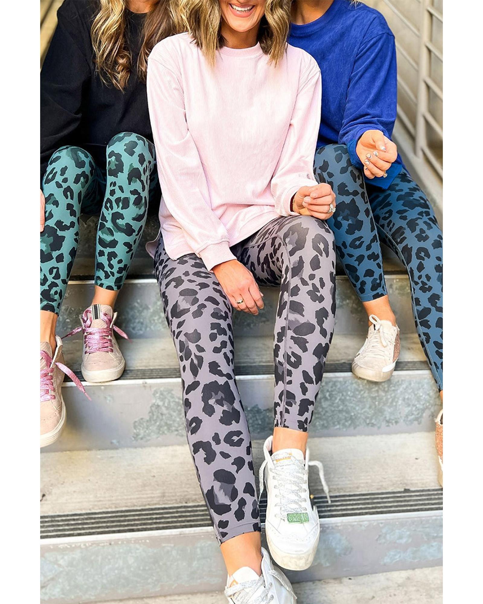 Azura Exchange Leopard Print Active Leggings - XL