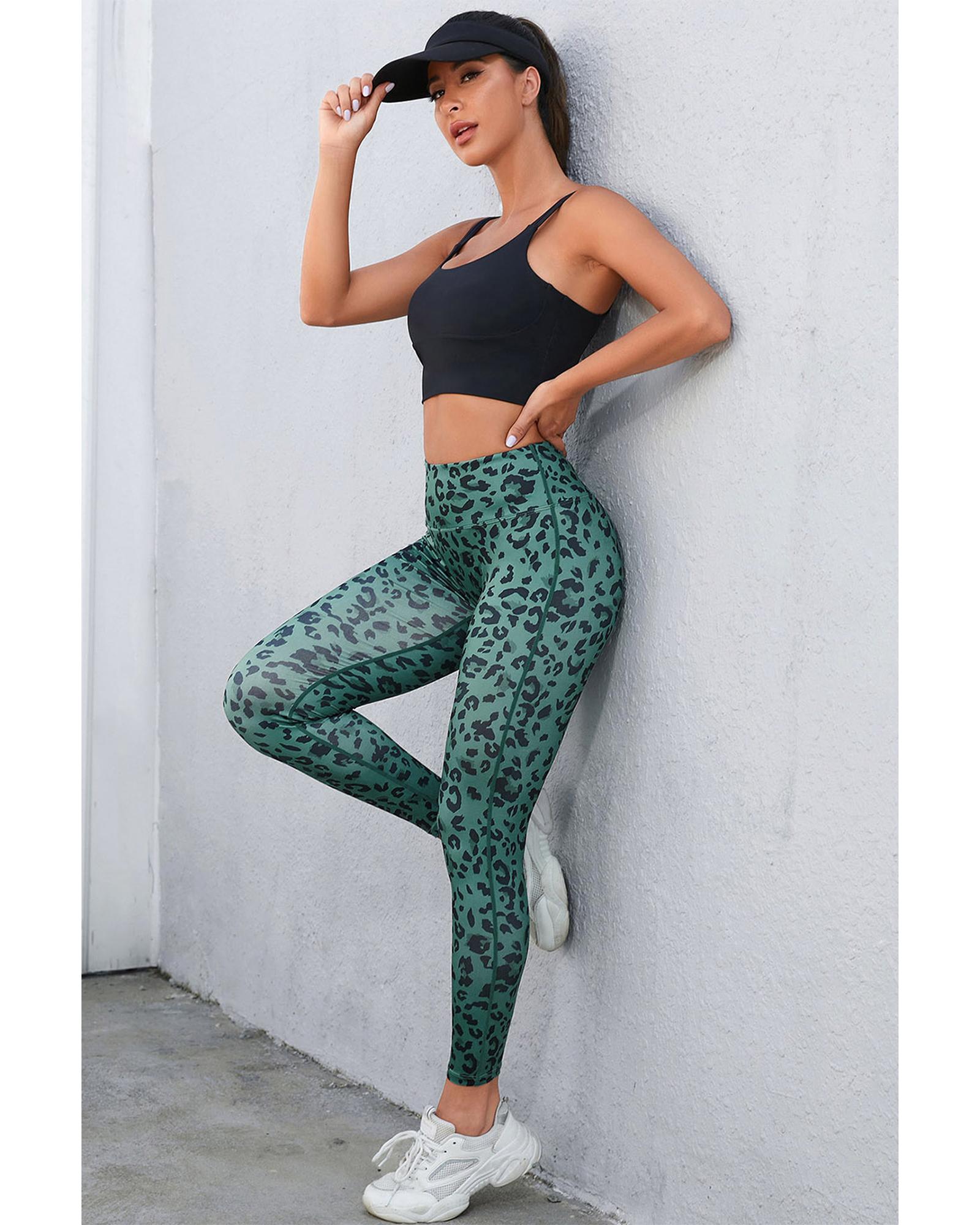 Azura Exchange Leopard Print Active Leggings - M