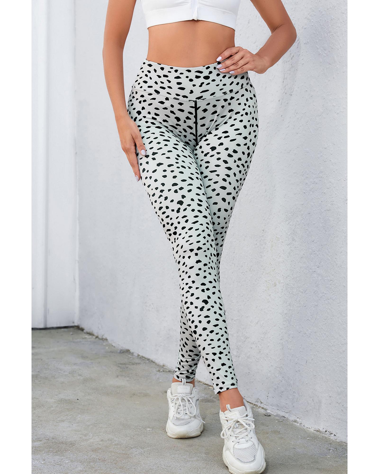 Azura Exchange Dalmatian Spots Printed Stretchy High Waist Leggings - L