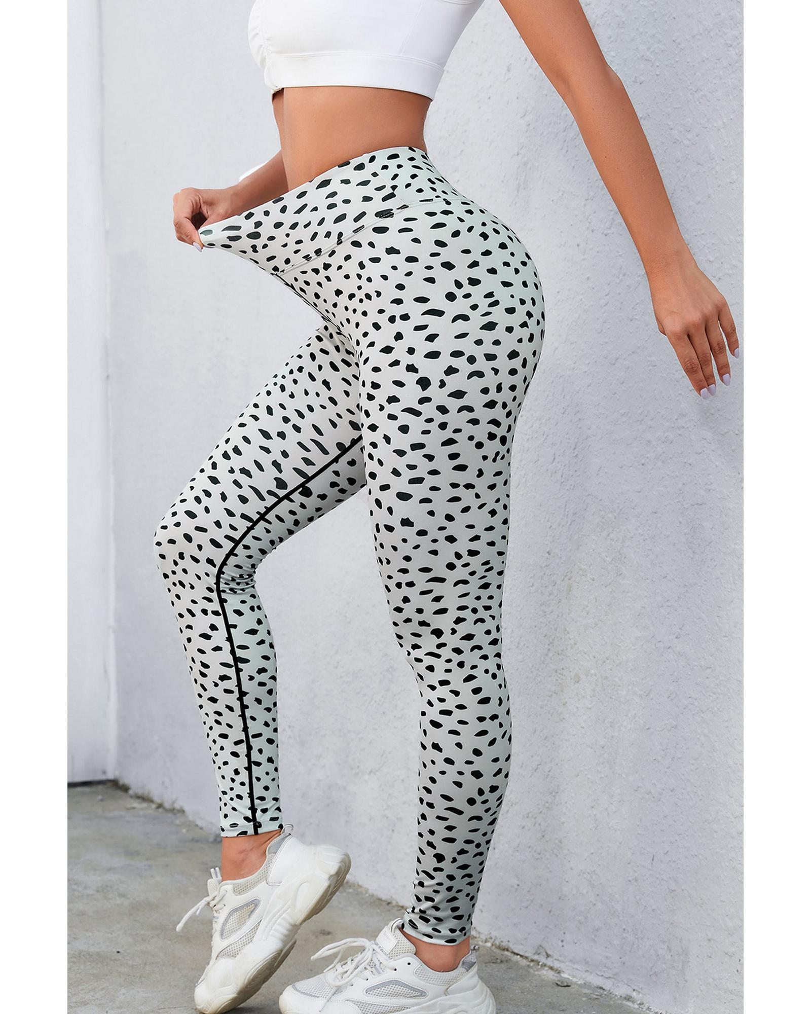 Azura Exchange Dalmatian Spots Printed Stretchy High Waist Leggings - M