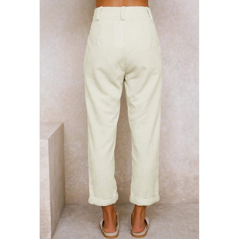 Azura Exchange Corduroy High Waist Straight Leg Pants - 8 US