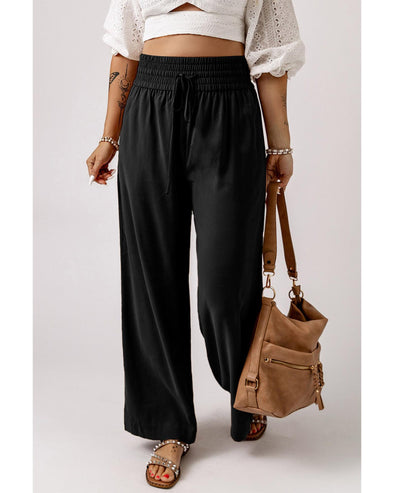 Azura Exchange Casual Wide Leg Pants with Drawstring Elastic Waist - S