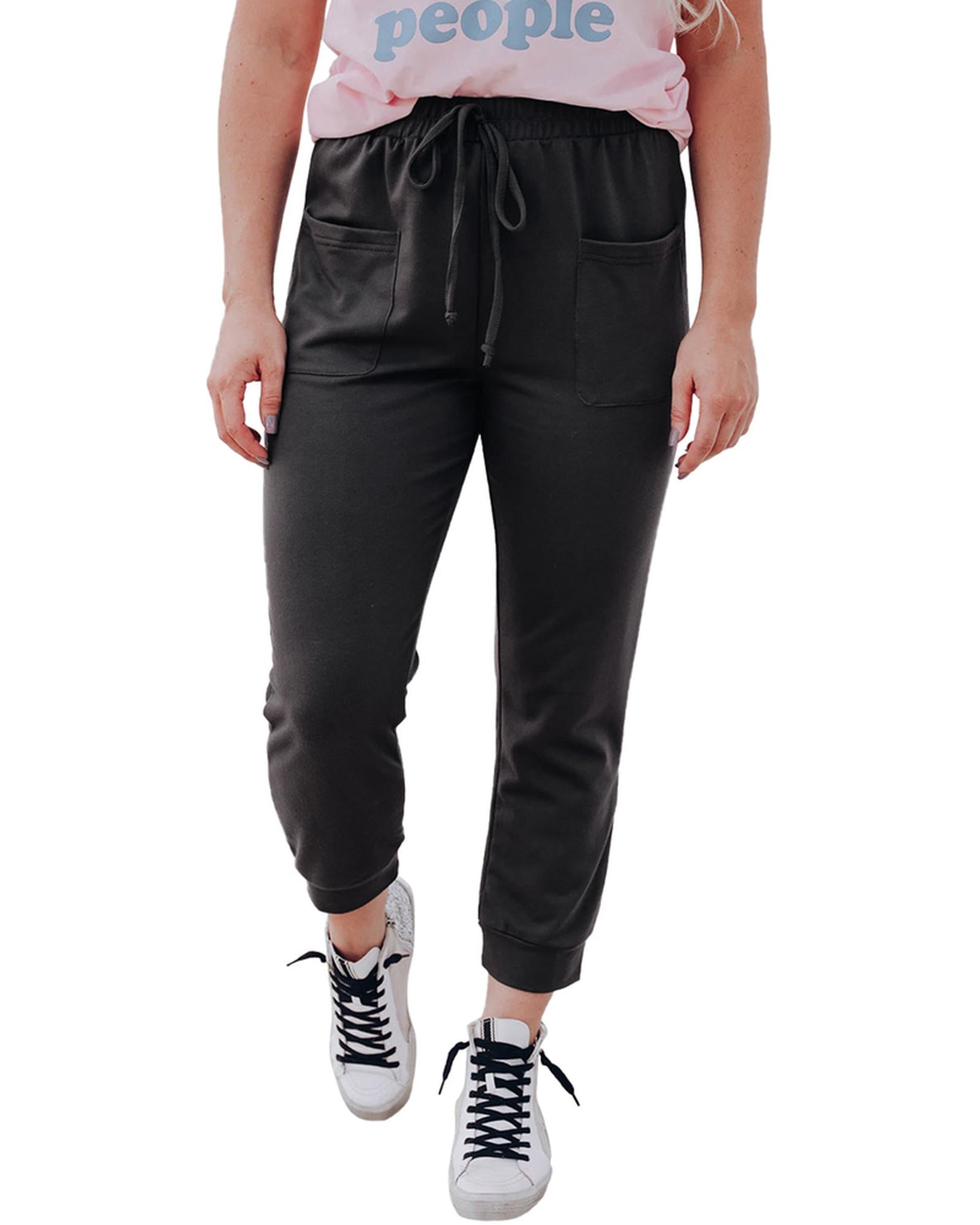 Azura Exchange Drawstring Waist Jogger Pants with Front Patch Pockets - XL