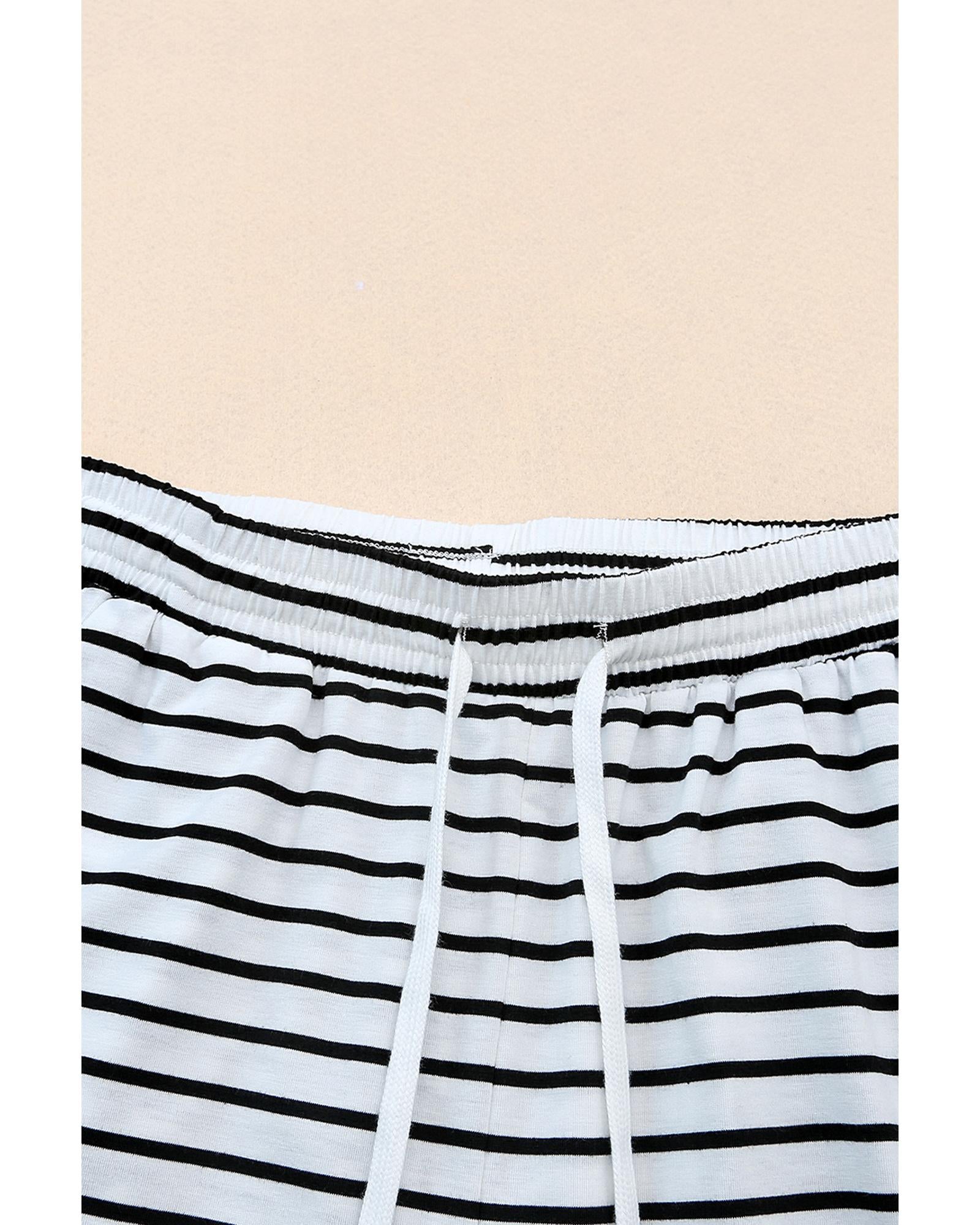 Azura Exchange Striped Wide Leg Pants - L