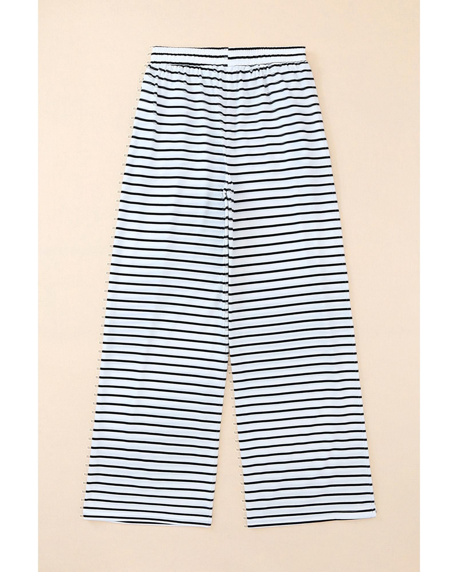 Azura Exchange Striped Wide Leg Pants - M