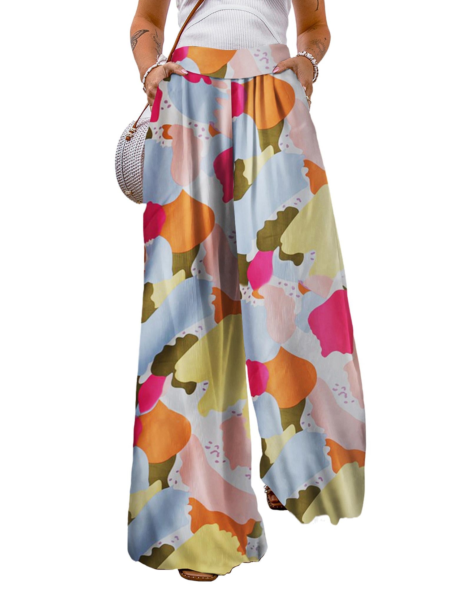 Azura Exchange Color Palette Print Wide Leg Pants - XL