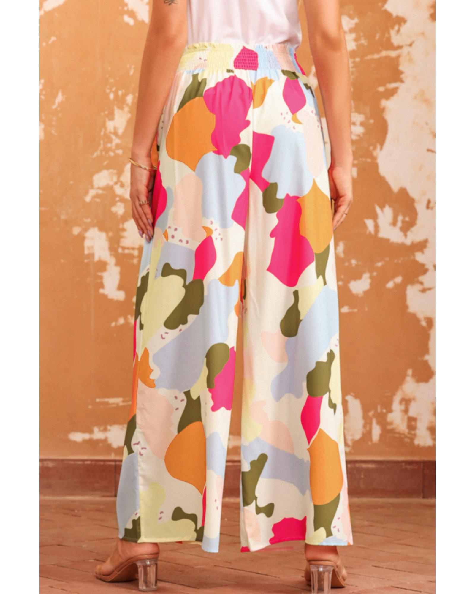 Azura Exchange Color Palette Print Wide Leg Pants - XL