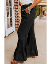 Azura Exchange Textured Ruffled Bell Bottom Pants - M