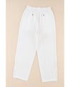 Azura Exchange Lace Splicing Drawstring Casual Cotton Pants - XL
