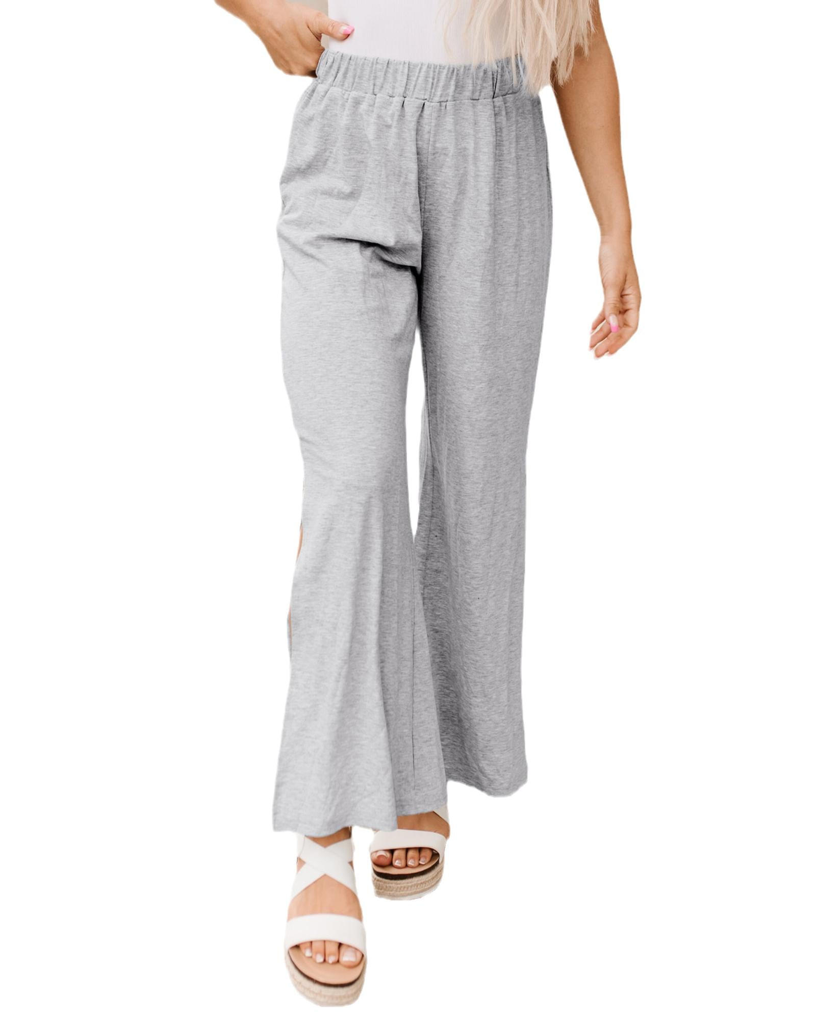 Azura Exchange High Waist Wide Leg Pants with Side Slits - L