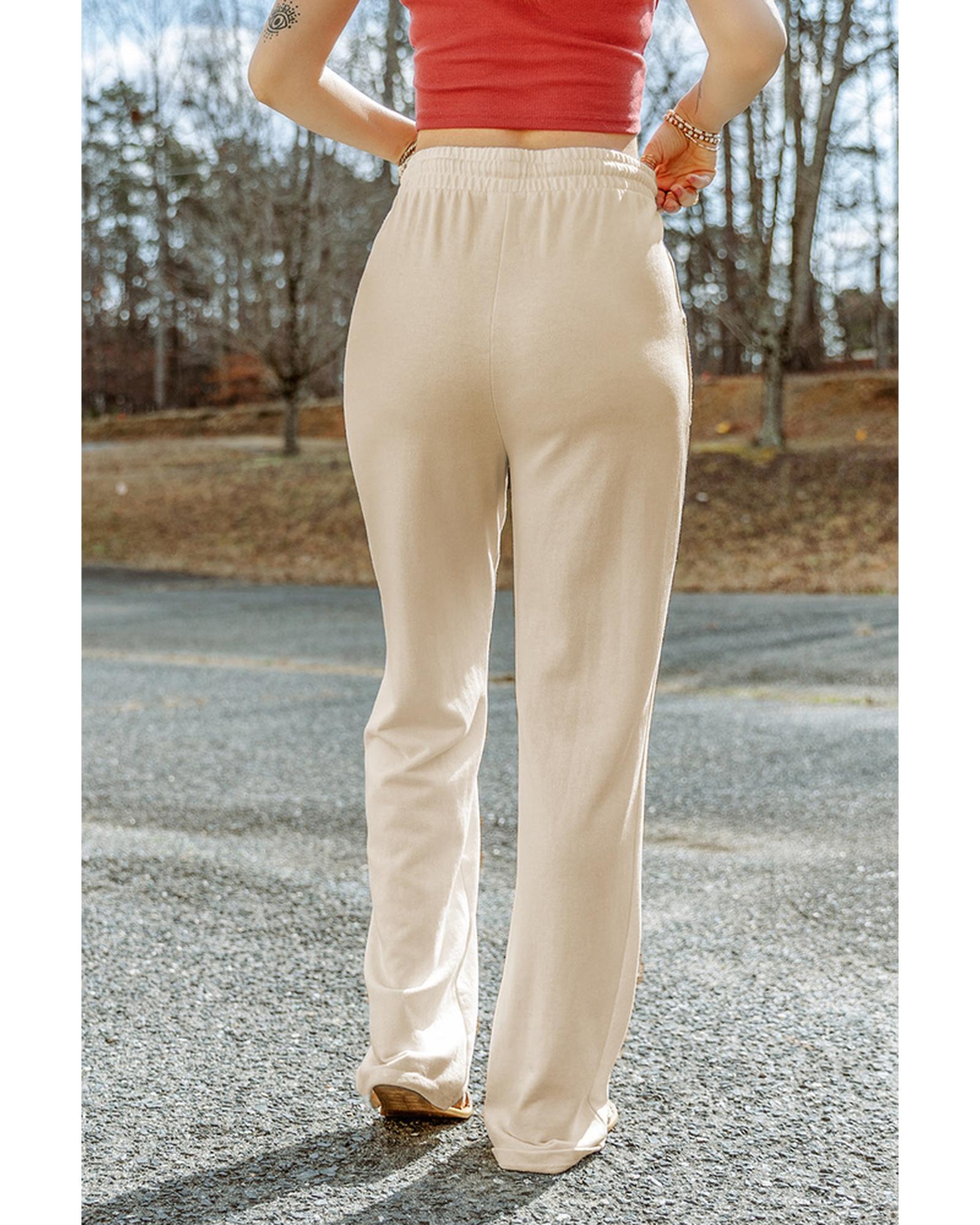 Azura Exchange Knit Pants with Drawstring Waist and Pockets - S