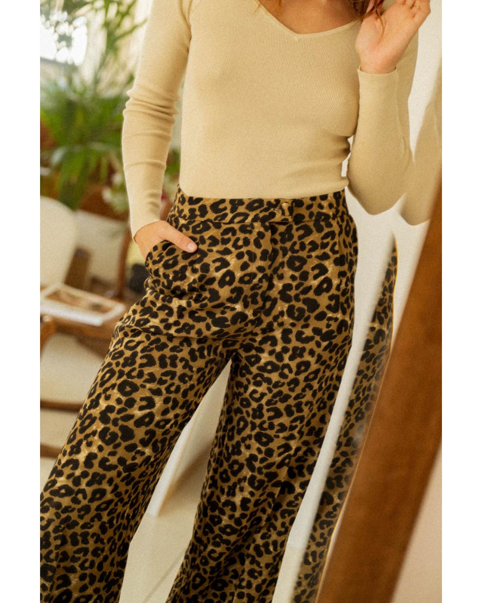 Azura Exchange Leopard Print Wide Leg Pants - S