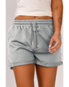 Azura Exchange Tie Waist Cuffed Lounge Shorts - M
