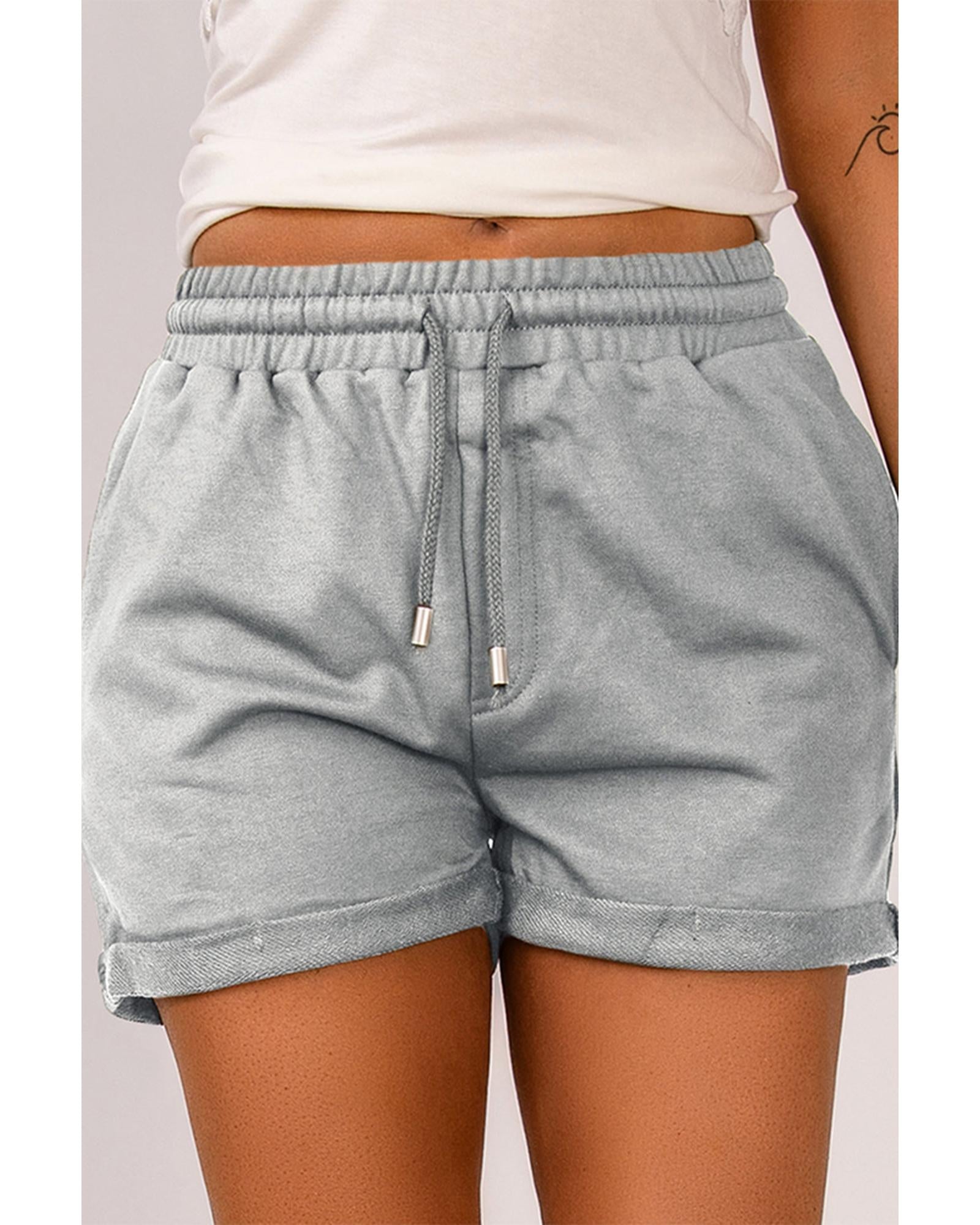 Azura Exchange Tie Waist Cuffed Lounge Shorts - S